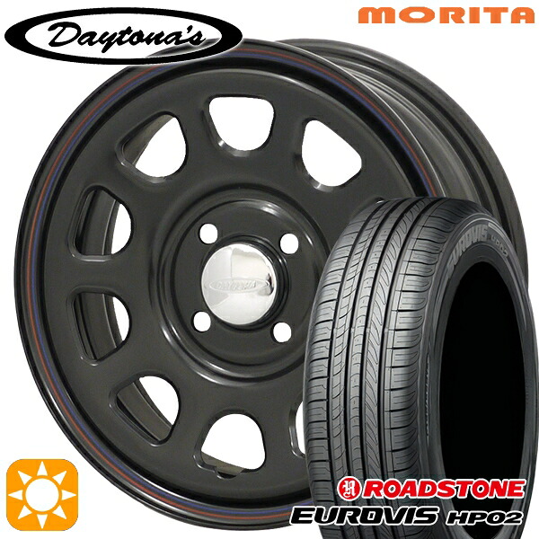 【取付対象】ハスラー ソリオ 165/60R15 ネクセン ロードストーン ユーロビズ HP02 MRT DAYTONA'S G2 デイトナズ ブラック 15インチ 5.0J 4H100 +45 サマータイヤホイールセット