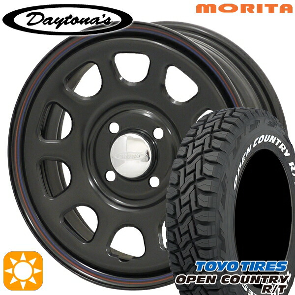 【取付対象】ソリオ タフト 165/65R15 81Q トーヨー オープンカントリー R/T ホワイトレター MRT DAYTONA'S G2 デイトナズ ブラック 15インチ 5.0J 4H100 サマータイヤホイールセット
