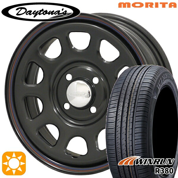 【取付対象】165/65R14 79T ウィンラン R380 MRT DAYTONA'S G2 デイトナズ ブラック 14インチ 5.0J 4H100 サマータイヤホイールセット