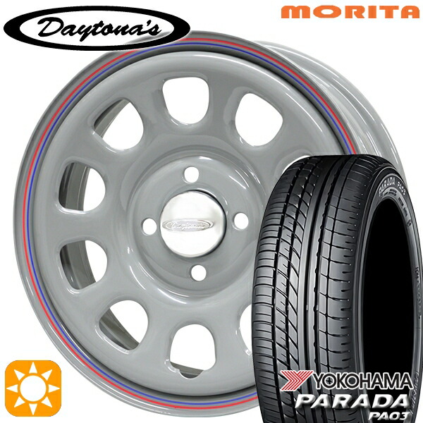 【取付対象】軽トラ 165/55R14C 95/93N ヨコハマ パラダ PA03 MRT DAYTONA'S G2 デイトナズ グレー 14インチ 5.0J 4H100 サマータイヤホイールセット