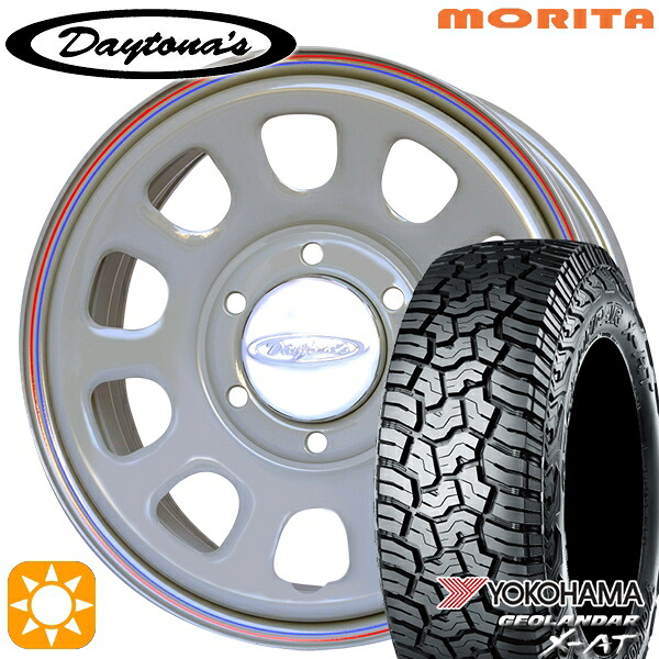 【取付対象】200系ハイエース 215/70R16 100/97Q ヨコハマ ジオランダー X-AT G016 MRT DAYTONA'S G2 デイトナズ グレー 16インチ 6.5J 6H139.7 サマータイヤホイールセット
