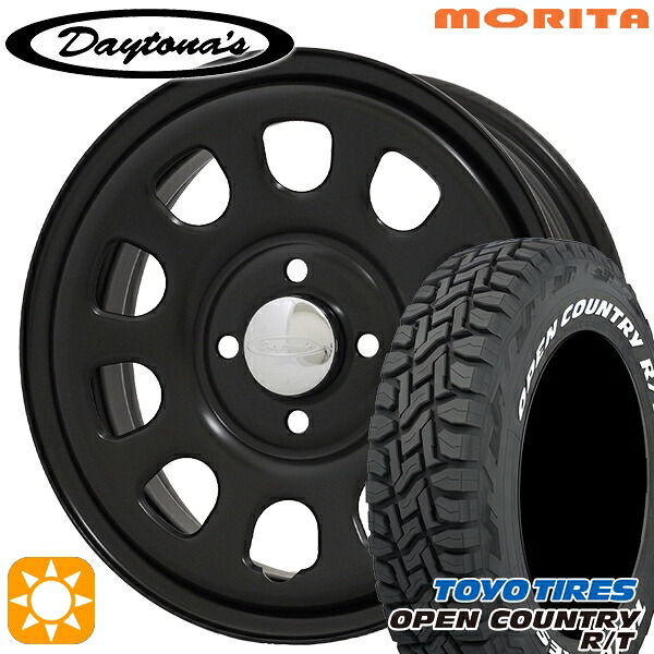 【取付対象】ソリオ タフト 165/65R15 81Q トーヨー オープンカントリー R/T ホワイトレター MRT DAYTONA'S G2 デイトナズ マットブラック 15インチ 5.0J 4H100 サマータイヤホイールセット