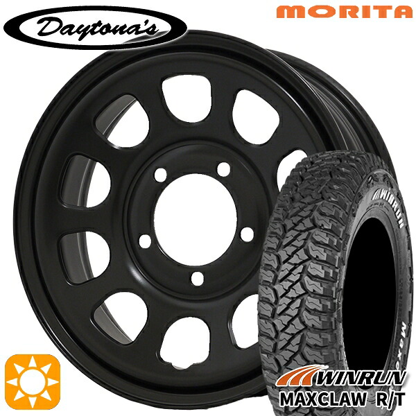【取付対象】ジムニーJB23/64 185/85R16 105/103N ウィンラン マックスクロウ R/T ホワイトレター MRT DAYTONA'S G2 デイトナズ マットブラック 16インチ 5.5J 5H139.7 サマータイヤホイールセット |格安タイヤホイールジャストパーツ