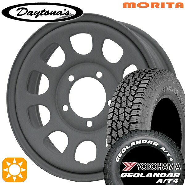 【取付対象】ジムニーJB23/64 185/85R16 105/103N LT ヨコハマ ヨコハマ ジオランダー A/T4 G018 ホワイトレター MRT DAYTONA'S G2 デイトナズ マットグレー 16インチ 5.5J 5H139.7 サマータイヤホイールセット