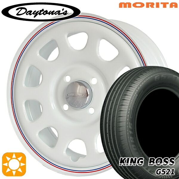 【取付対象】ソリオ タフト 165/65R15 81H キングボス G521 MRT DAYTONA'S G2 デイトナズ ホワイト 15インチ 5.0J 4H100 サマータイヤホイールセット