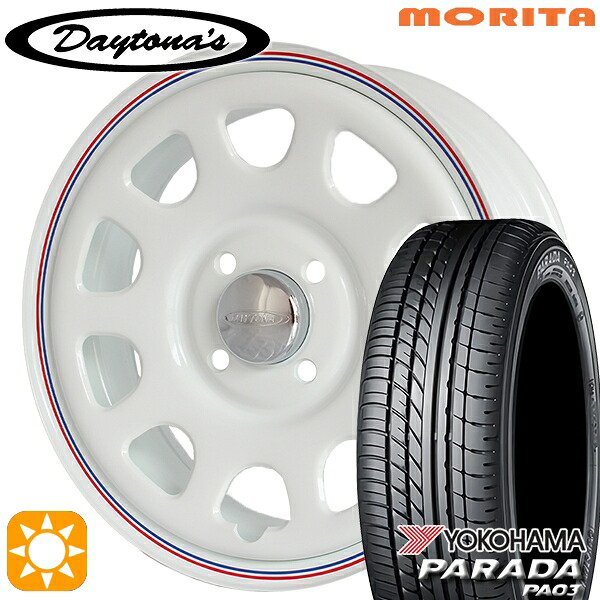 【取付対象】軽トラ 165/55R14C 95/93N ヨコハマ パラダ PA03 MRT DAYTONA'S G2 デイトナズ ホワイト 14インチ 5.0J 4H100 サマータイヤホイールセット ｜格安タイヤホイールジャストパーツ 44,100円