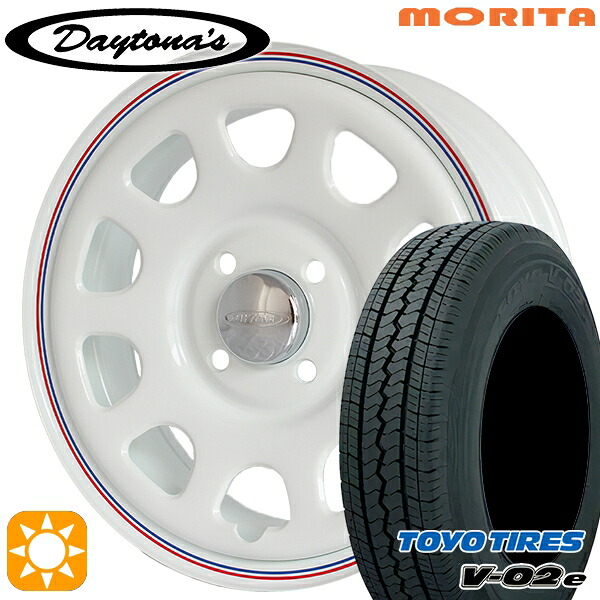 【取付対象】軽トラ 145/80R12 80/78N トーヨー V02E V-02E MRT DAYTONA'S G2 デイトナズ ホワイト 12インチ 4.0J 4H100 サマータイヤホイールセット