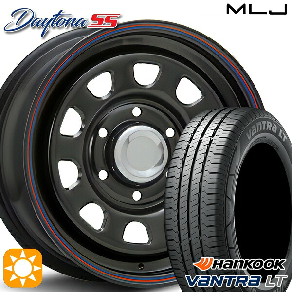 【取付対象】キャラバン専用 195/80R15 107/105R ハンコック Vantra LT RA18 MLJ デイトナ SS ブラック 15インチ 6.0J 6H139.7+45 サマータイヤホイールセット |格安タイヤホイールジャストパーツ