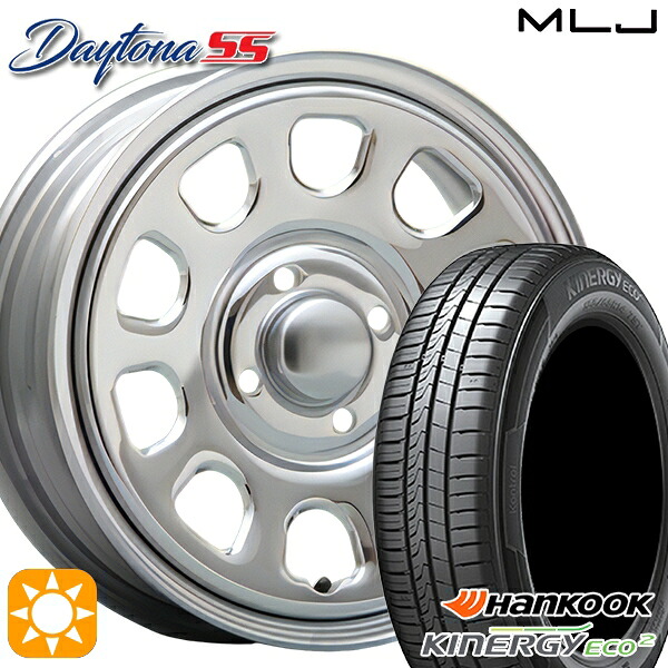 【取付対象】155/65R14 75T ハンコック KlnERGy ECO2 K435 MLJ デイトナ SS クローム 14インチ 5.0J 4H100 サマータイヤホイールセット