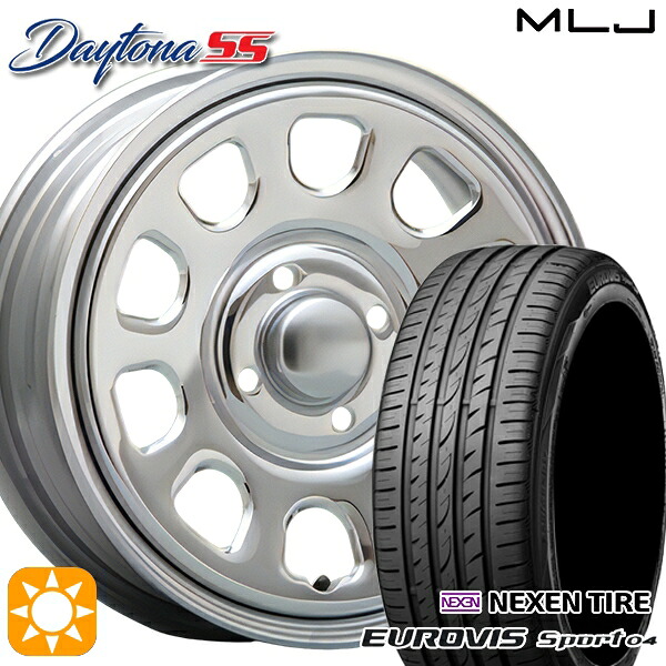 【取付対象】165/60R14 75H ロードストーン ユーロビズ Sport 04 MLJ デイトナ SS クローム 14インチ 5.0J 4H100 サマータイヤホイールセット ｜格安タイヤホイールジャストパーツ