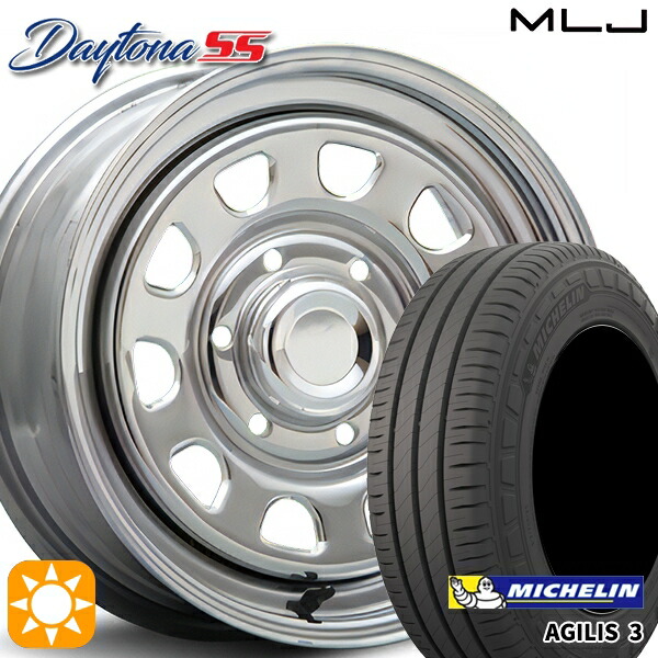 【取付対象】200系ハイエース 215/65R16C 109/107T ミシュラン アジリス3 MLJ デイトナ SS クローム 16インチ 7.0J 6H139.7 サマータイヤホイールセット 81,180円