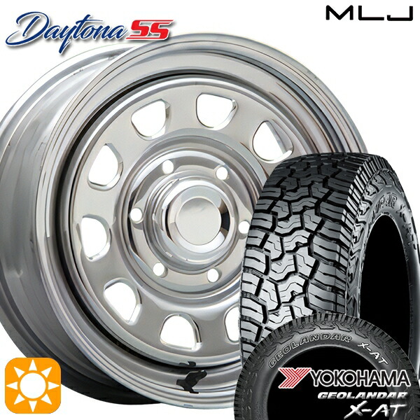 【取付対象】200系ハイエース 215/65R16 109/107Q ヨコハマ ジオランダー X-AT G016 OWL MLJ デイトナ SS クローム 16インチ 7.0J 6H139.7 サマータイヤホイールセット