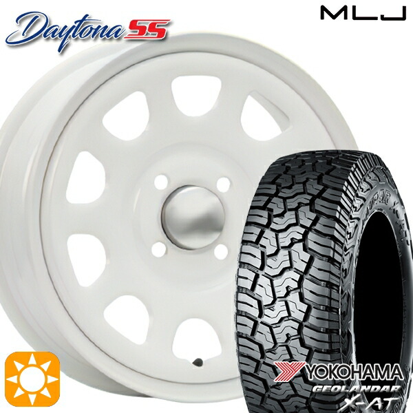 145R14C 85/83Q ヨコハマ（YOKOHAMA）ジオランダーX-AT G016 MLJ デイトナ SS 14インチ 5.0J 4H100 オールホワイト 新品サマータイヤホイール 4本セット 送料無料