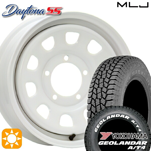 【取付対象】ジムニー 185/85R16 105/103N LT ヨコハマ ジオランダー A/T4 ホワイトレター MLJ デイトナ SS オールホワイト 16インチ 5.5J 5H139.7 サマータイヤホイールセット ｜格安タイヤホイールジャストパーツ