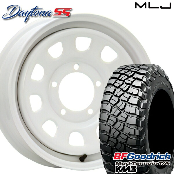 【取付対象】[5本セット]ジムニー LT225/75R16 115/112Q RBL BFグッドリッチ マッドテレーン T/A KM3 MLJ デイトナ SS オールホワイト 16インチ 5.5J 5H139.7 サマータイヤホイールセット ｜格安タイヤホイールジャストパーツ