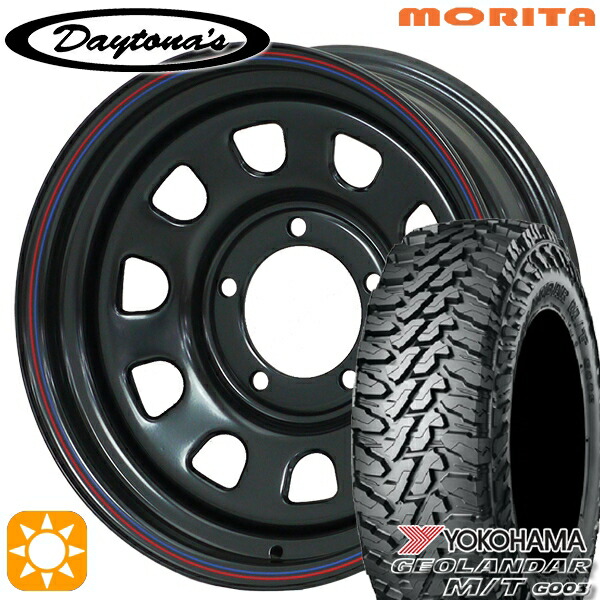 【取付対象】ジムニーシエラ ノマド 225/70R16 103S ヨコハマ ジオランダーM/T G003 MRT DAYTONA'S デイトナズ ブラック 16インチ 6.0J 5H139.7 サマータイヤホイールセット