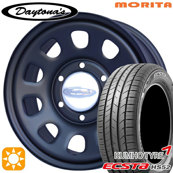 【取付対象】200系ハイエース 215/60R17 100V XL クムホ エクスタ HS52 MRT DAYTONA'S デイトナズ マットブラック 17インチ 6.5J 6H139.7 サマータイヤホイールセット ｜格安タイヤホイールジャストパーツ