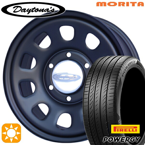 【取付対象】200系ハイエース 215/60R17 96V ピレリ パワジー MRT DAYTONA'S デイトナズ マットブラック 17インチ 6.5J 6H139.7 サマータイヤホイールセット