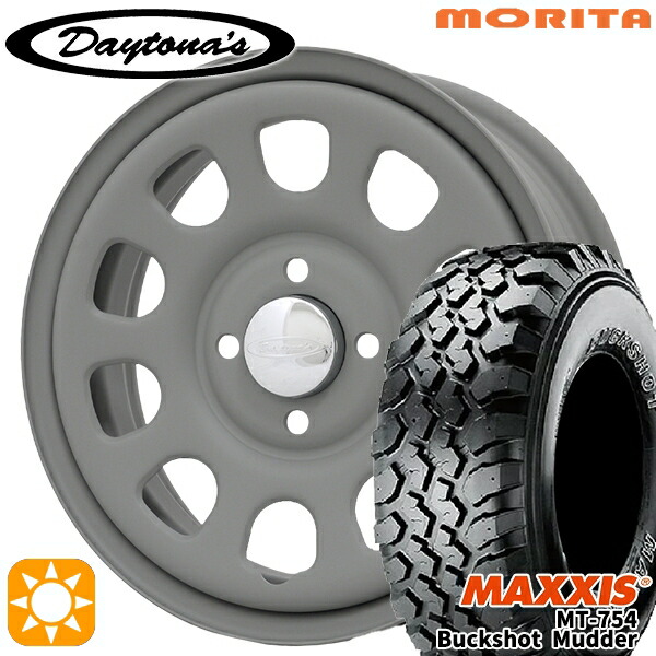 【取付対象】プロボックス 195R14 8PR マキシス バックショットマッダー MT754 MRT DAYTONA'S デイトナズ マットグレー 14インチ 6.0J 4H100 サマータイヤホイールセット ｜格安タイヤホイールジャストパーツ 71,060円