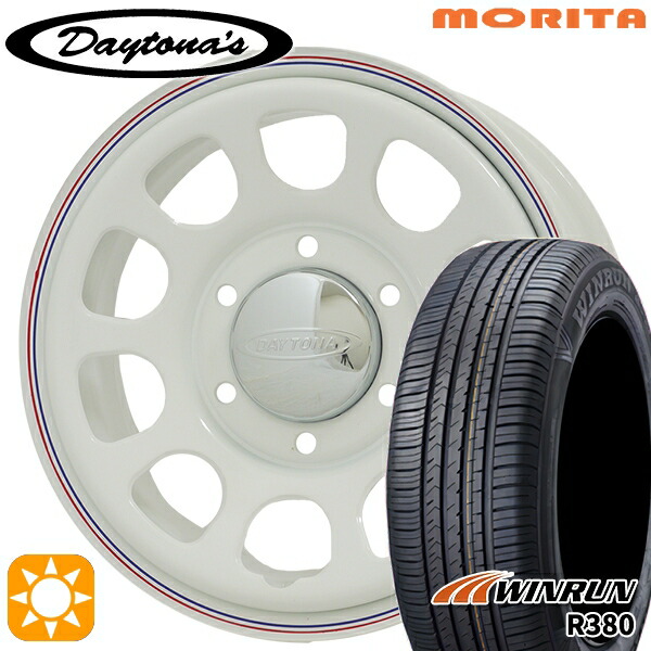 【取付対象】200系ハイエース 215/60R17 96V ウィンラン R380 MRT DAYTONA'S デイトナズ ホワイト 17インチ 6.5J 6H139.7 サマータイヤホイールセット