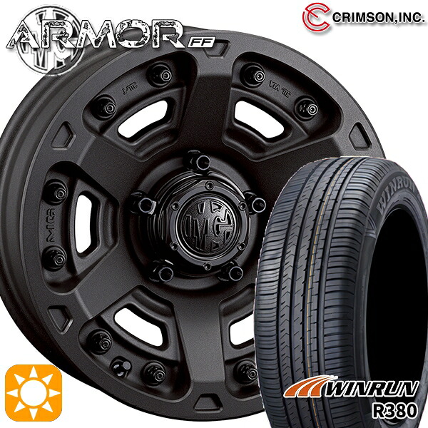 【取付対象】195/60R16 89H ウィンラン R380 クリムソン MGアーマー SB 16インチ 7.0J 5H114.3 サマータイヤホイールセット