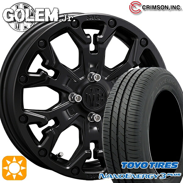 【取付対象】165/65R15 81S トーヨー ナノエナジー3プラス クリムソン MG ゴーレムJr. マットブラック 15インチ 4.5J 4H100 +43 サマータイヤホイールセット
