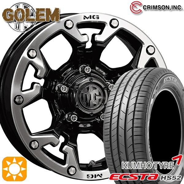 【取付対象】215/60R17 100V XL クムホ エクスタ HS52 クリムソン MG ゴーレム ブラックマシニングリップ 17インチ 7.0J 5H114.3 サマータイヤホイールセット ｜格安タイヤホイールジャストパーツ