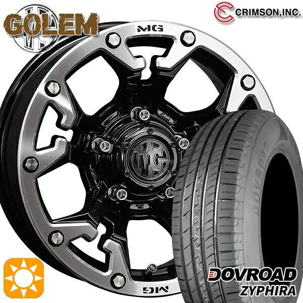 【取付対象】215/65R16 98H DOVROAD ザイファイラ クリムソン MG ゴーレム ブラックマシニングリップ 16インチ 7.0J 5H114.3 サマータイヤホイールセット