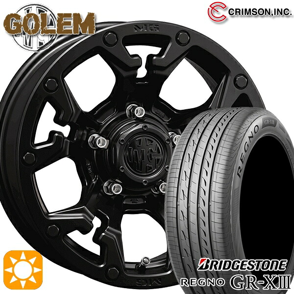 【取付対象】リーフ レヴォーグ 215/50R17 95V XL ブリヂストン レグノ GR-X3 クリムソン MG ゴーレム マットブラック 17インチ 7.0J 5H114.3 サマータイヤホイールセット |格安タイヤホイールジャストパーツ
