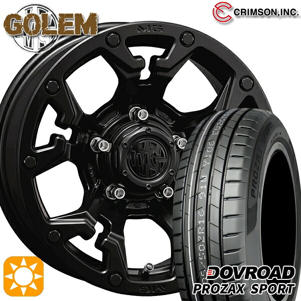 【取付対象】リーフ レヴォーグ 215/50R17 95W XL DOVROAD プロザックススポーツ クリムソン MG ゴーレム マットブラック 17インチ 7.0J 5H114.3 サマータイヤホイールセット |格安タイヤホイールジャストパーツ