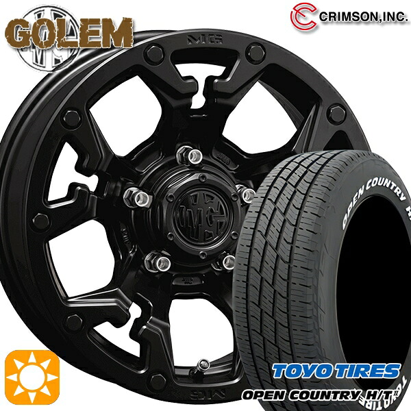 【取付対象】215/70R16 100H トーヨー オープンカントリー H/T2 WL クリムソン MG ゴーレム マットブラック 16インチ 5.5J 5H139.7 サマータイヤホイールセット