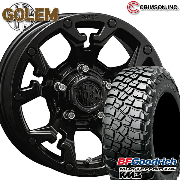 【取付対象】225/75R16 115/112Q RBL BFグッドリッチ マッドテレーン T/A KM3 クリムソン MG ゴーレム マットブラック 16インチ 6.0J 5H139.7 サマータイヤホイールセット |格安タイヤホイールジャストパーツ