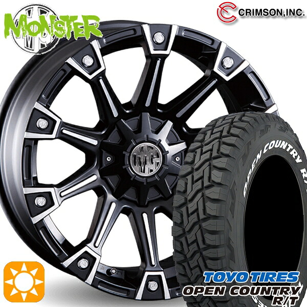 【取付対象】235/70R16 106Q トーヨー オープンカントリー R/T ホワイトレター クリムソン MG モンスター ブラックポリッシュ 16インチ 7.0J 10H114.3/127 サマータイヤホイールセット ｜格安タイヤホイールジャストパーツ
