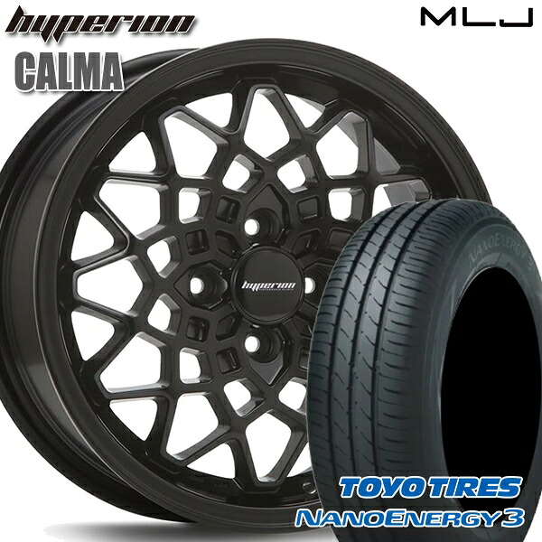 【取付対象】エブリィワゴン 165/60R14 75H トーヨー ナノエナジー3 MLJ ハイペリオン カルマ サテンブラック 14インチ 5.0J 4H100 サマータイヤホイールセット 56,580円