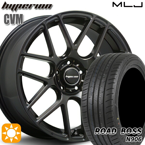 【取付対象】245/35R20 95W XL ロードボス N906 MLJ ハイペリオン CVM ハーフグロスブラック 20インチ 8.5J 5H114.3 サマータイヤホイールセット