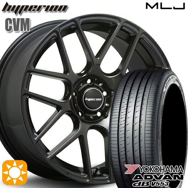 【取付対象】C-HR カローラクロス 225/45R19 96W XL ヨコハマ アドバンデシベル V553 MLJ ハイペリオン CVM ハーフグロスブラック 19インチ 8.5J 5H114.3 サマータイヤホイールセット