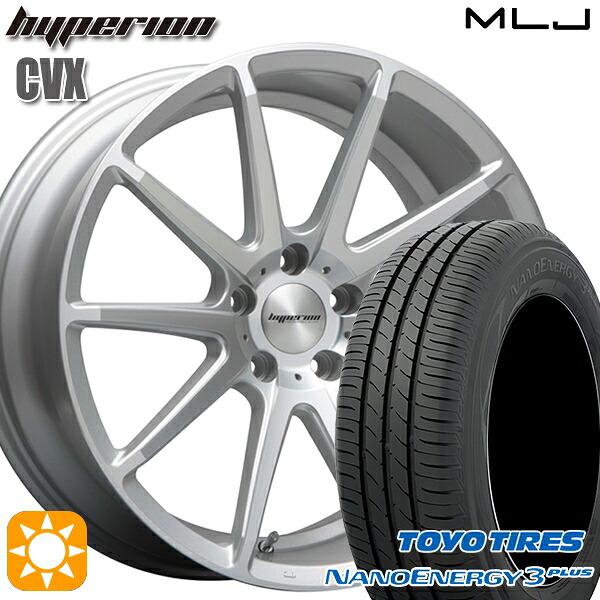 【取付対象】225/50R18 95W トーヨー ナノエナジー3プラス MLJ ハイペリオン CVX セミグロスポリッシュ/シルバー 18インチ 8.0J 5H114.3 サマータイヤホイールセット