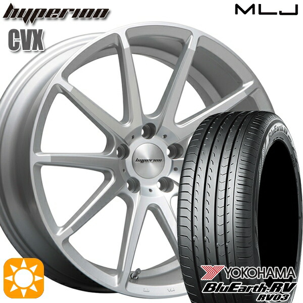 【取付対象】アルファード ヴェルファイア 245/40R19 98W XL ヨコハマ ブルーアース RV03 MLJ ハイペリオン CVX セミグロスポリッシュ/シルバー 19インチ 8.5J 5H114.3 サマータイヤホイールセット