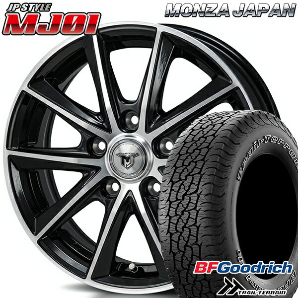 【取付対象】245/65R17 111T ORWL BFグッドリッチ トレールテレーン モンツァ JPスタイル MJ01 ブラックメタリックポリッシュ 17インチ 7.0J 5H114.3 サマータイヤホイールセット