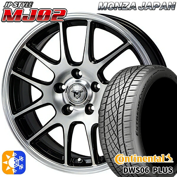215/50R17 95W XL コンチネンタル DWS06+ モンツァ JPスタイル MJ02 ブラックメタリックポリッシュ 17インチ 7.0J 5H100 オールシーズンタイヤホイールセット