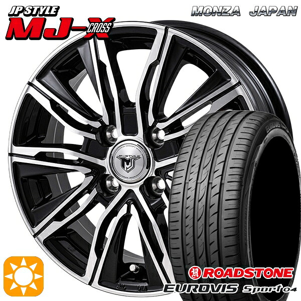 【取付対象】エブリィワゴン 165/60R14 75H ロードストーン ユーロビズ Sport 04 モンツァ JPスタイル MJ-X MJクロス 14インチ 4.5J 4H100 +45 サマータイヤホイールセット ｜格安タイヤホイールジャストパーツ