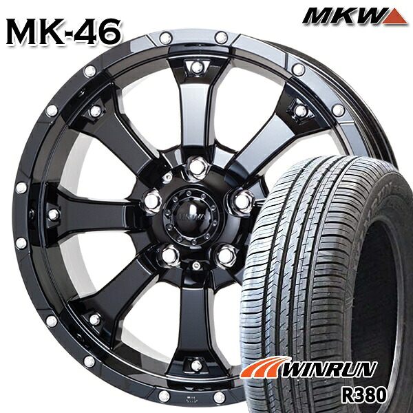 【取付対象】205/65R16 95H ウィンラン R380 MKW MK-46 グロスブラック 16インチ 7.0J 5H114.3 サマータイヤホイールセット ｜格安タイヤホイールジャストパーツ