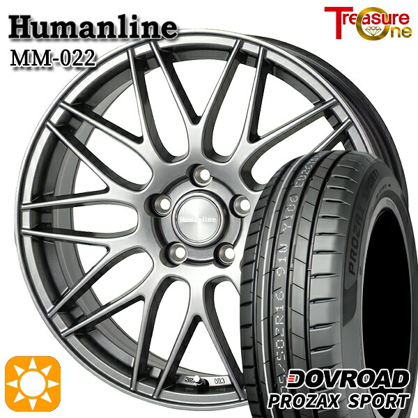【取付対象】20/30系アルファードヴェルファイア 235/50R18 101W XL DOVROAD プロザックススポーツ トレジャーワン ヒューマンライン MM022 ダークグレー 18インチ 7.5J 5H114.3 サマータイヤホイールセット |格安タイヤホイールジャストパーツ