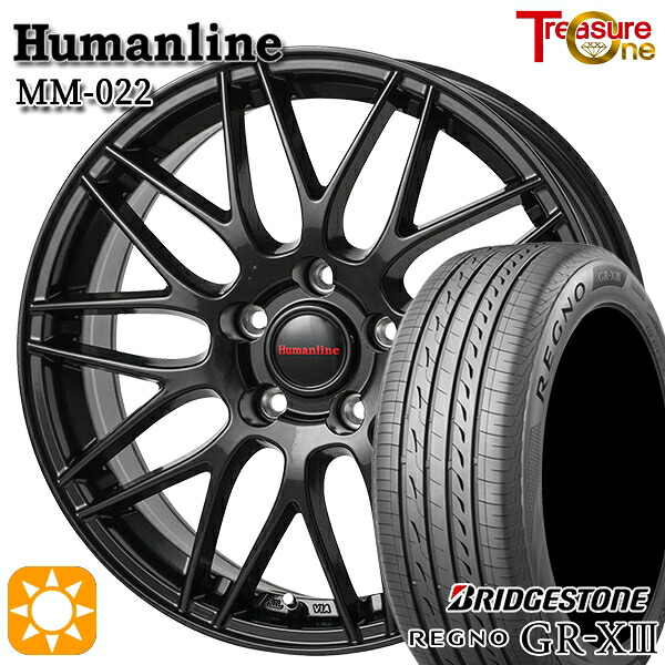 【取付対象】225/45R18 95W XL ブリヂストン レグノ GR-X3 トレジャーワン ヒューマンライン MM022 ブラック 18インチ 7.5J 5H114.3 サマータイヤホイールセット |格安タイヤホイールジャストパーツ