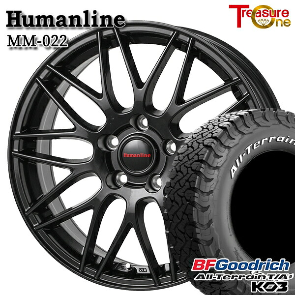 【取付対象】デリカD5 225/70R16 102/99S RWL BFグッドリッチ オールテレーン T/A KO3 トレジャーワン ヒューマンライン MM022 ブラック 16インチ 6.5J 5H114.3 サマータイヤホイールセット |格安タイヤホイールジャストパーツ