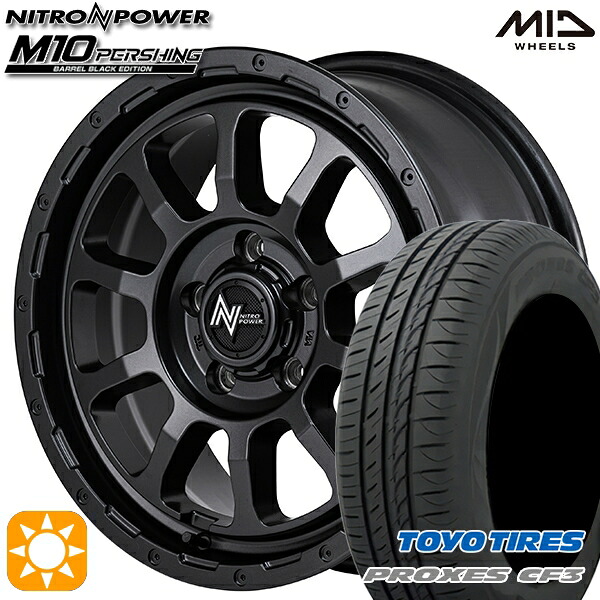 【取付対象】エスティマ ヤリスクロス 215/60R16 95H トーヨー プロクセス CF3 MID ナイトロパワー M10 パーシング バレルブラック 16インチ 7.0J 5H114.3 サマータイヤホイールセット ｜格安タイヤホイールジャストパーツ