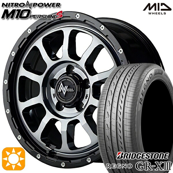 【取付対象】エスティマ ヤリスクロス 215/60R16 95V ブリヂストン レグノ GR-X3 MID ナイトロパワー M10パーシングS ブラック/DCマシニング/ブラッククリア 16インチ 7.0J 5H114.3 サマータイヤホイールセット |格安タイヤホイールジャストパーツ