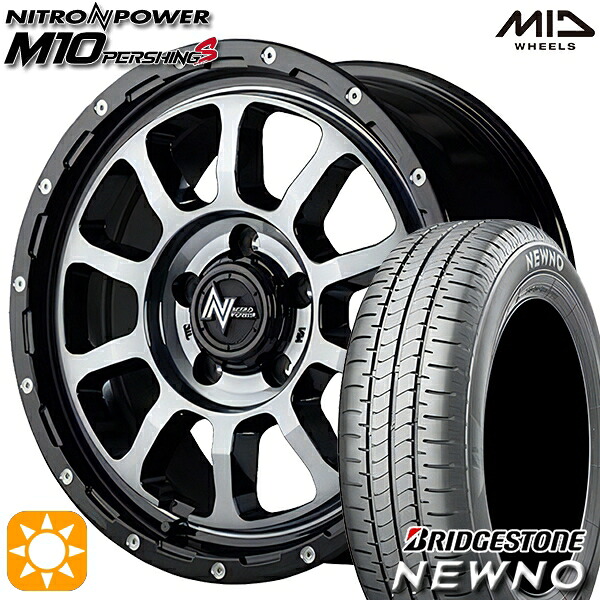 【取付対象】225/60R17 99H ブリヂストン ニューノ MID ナイトロパワー M10パーシングS ブラック/DCマシニング/ブラッククリア 17インチ 7.0J 5H114.3 サマータイヤホイールセット