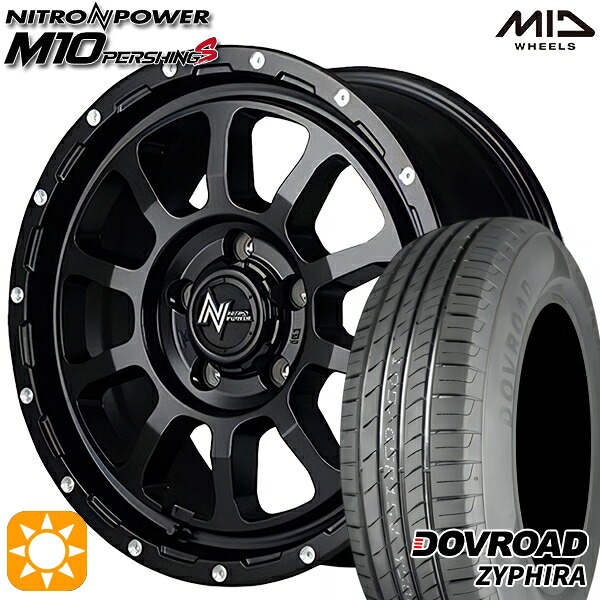 【取付対象】エルグランド クロスロード 215/65R16 98H DOVROAD ザイファイラ MID ナイトロパワー M10パーシングS セミグロスブラック/マシニング 16インチ 7.0J 5H114.3 サマータイヤホイールセット