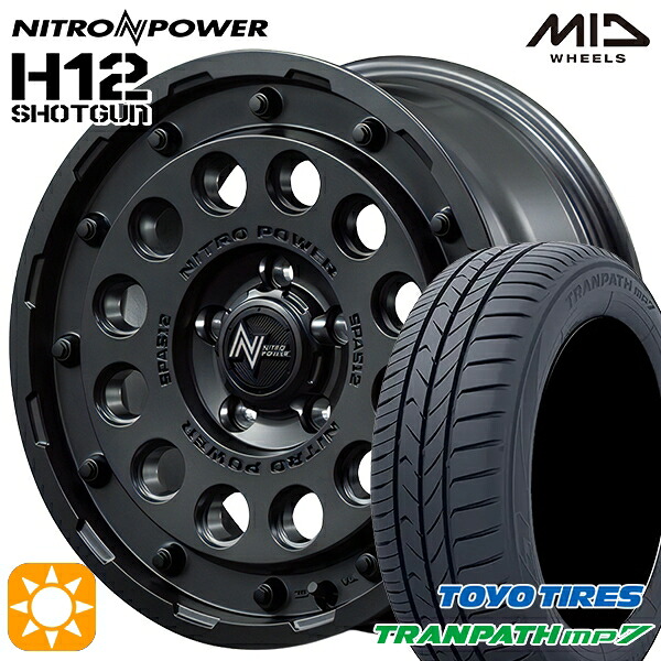 【取付対象】215/60R16 95H トーヨー トランパス mp7 MID ナイトロパワー H12ショットガン バレルブラック 16インチ 7.0J 5H114.3 サマータイヤホイールセット ｜格安タイヤホイールジャストパーツ